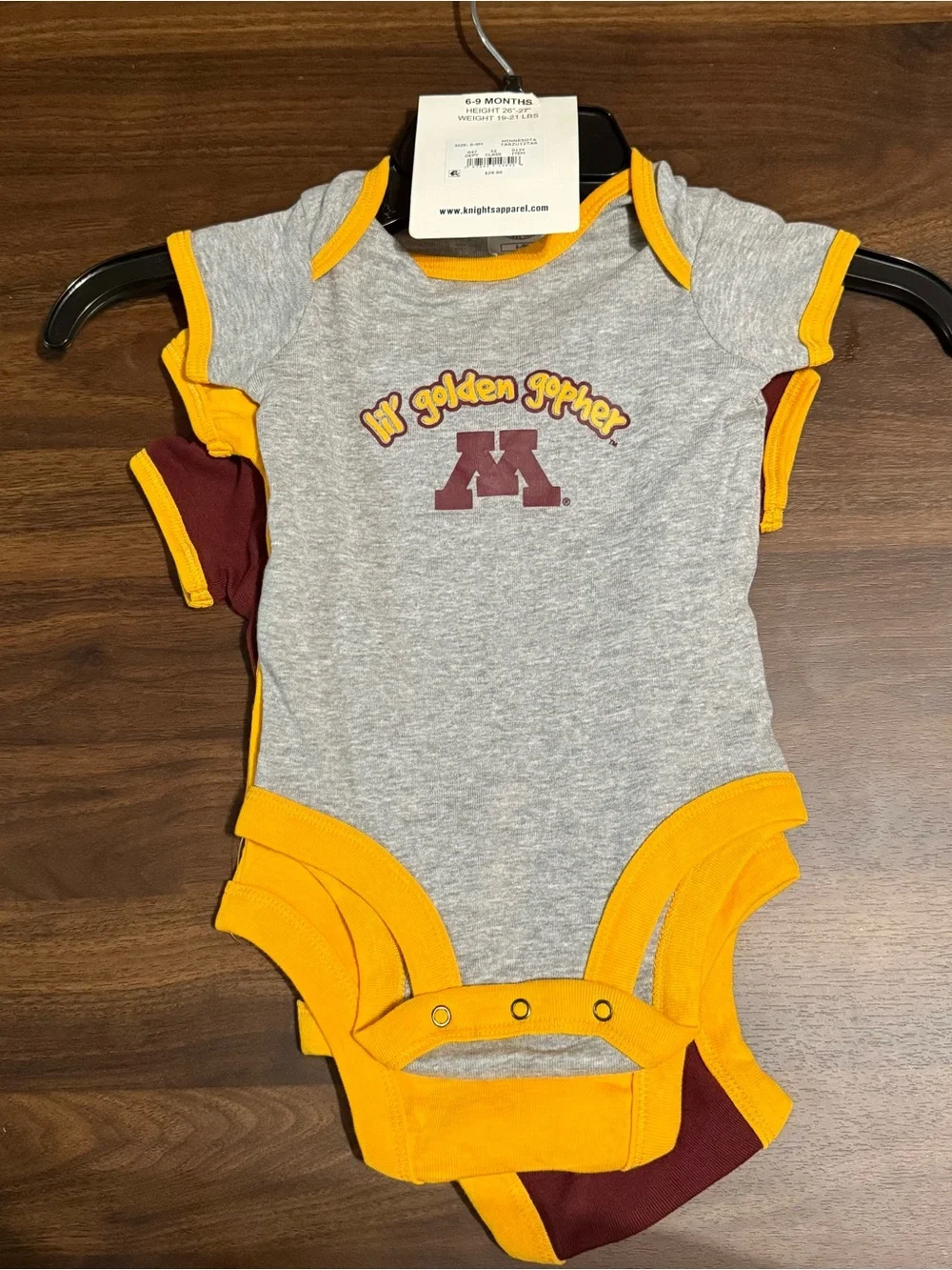 New university of Minnesota onesie set